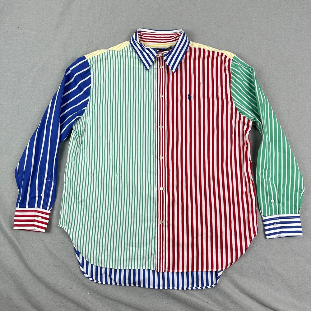 Polo Ralph Lauren Womens Shirt 6 Oversized long sleeve multi colored Fun preppy